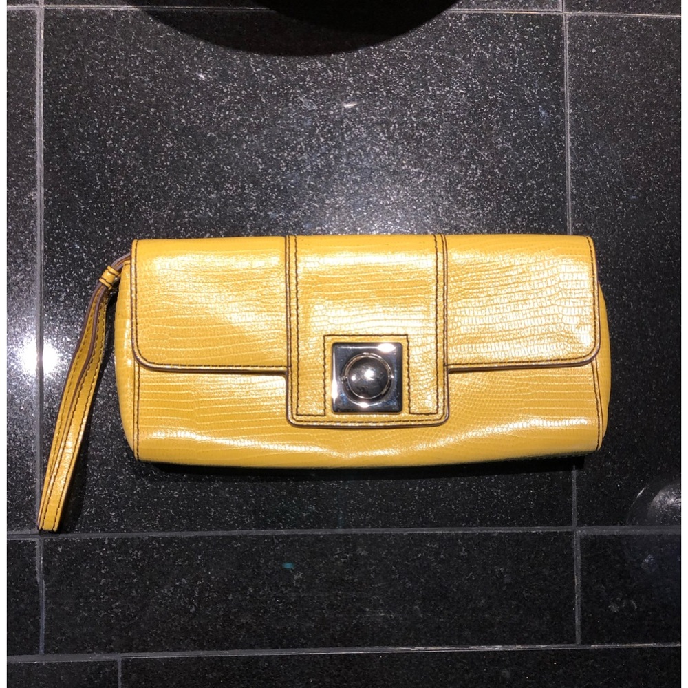 Banana Republic Yellow Leather Clutch